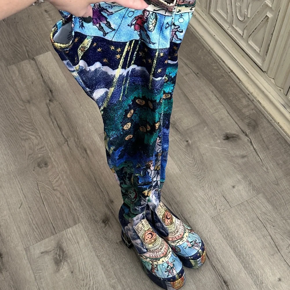 Dolls Kill Blue Multicolor Astrological Platform Heels - Picture 3 of 11